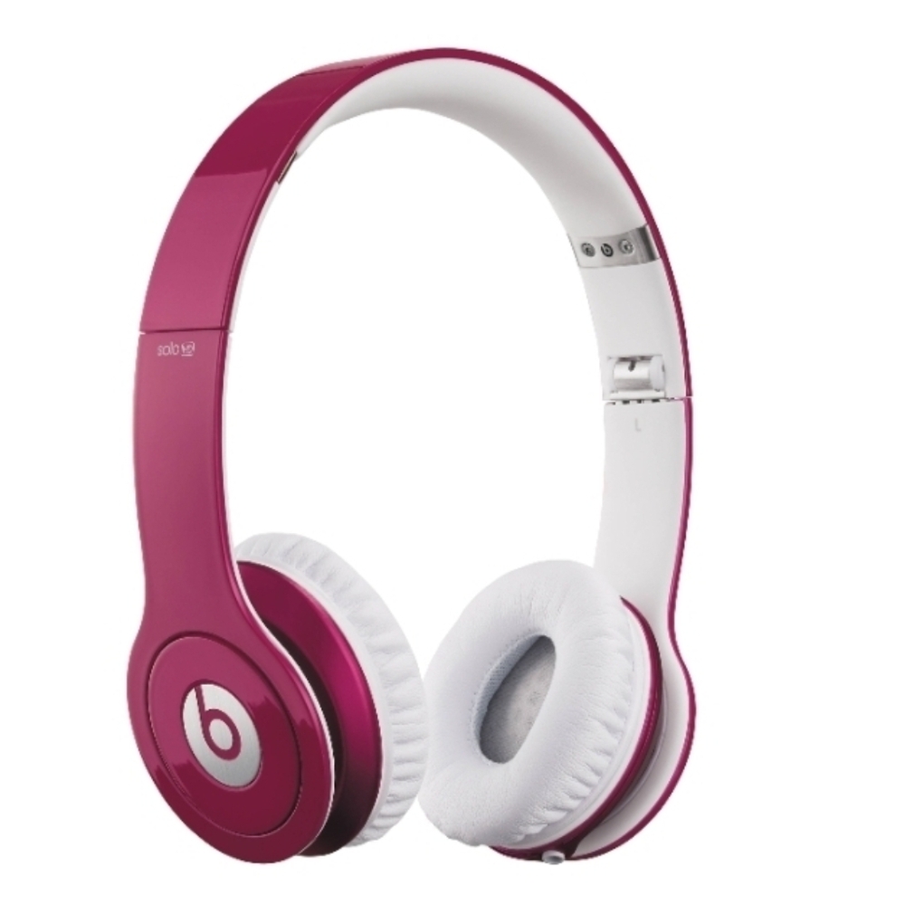 Beats By Dre Earphones Solo Corded Pink White Foldable‎ Portable PARTS ONLY